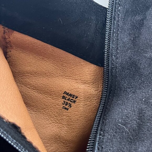 No. 704 Black Booties Pansy Suede Ruffle Ankle Boots Booties Size 39.5/ US 9 - Picture 9 of 9